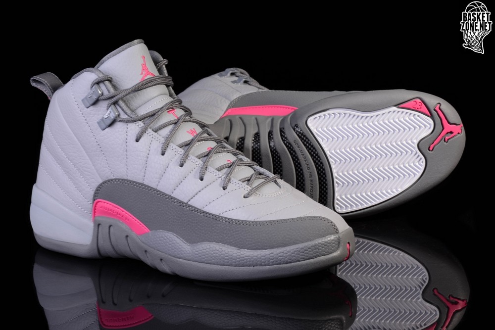 jordan 12s grey and pink