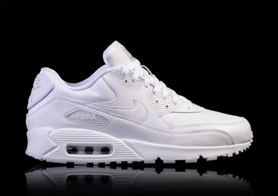 all white leather air max 90