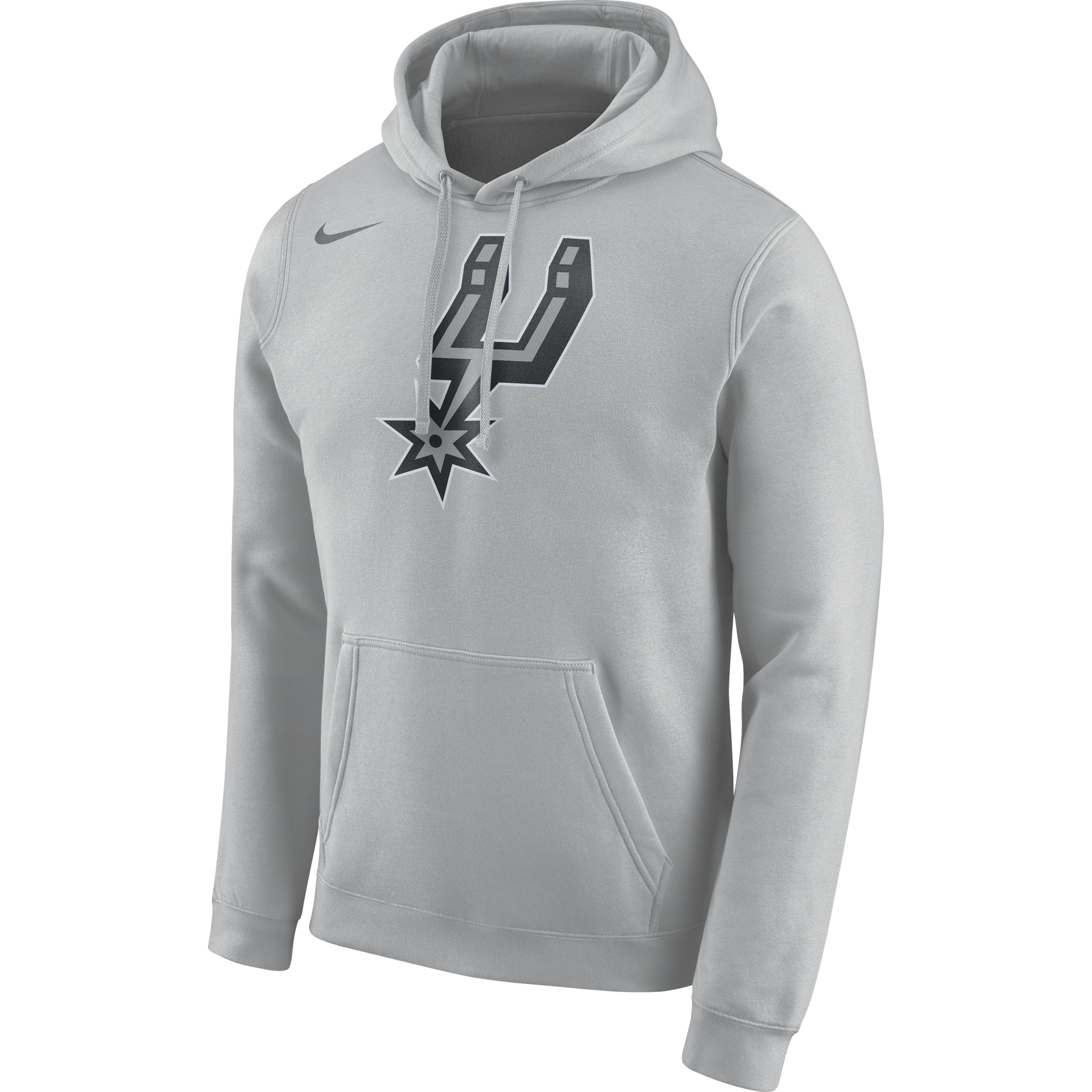 NIKE NBA SAN ANTONIO SPURS HOODIE CLUB LOGO FLT SILVER