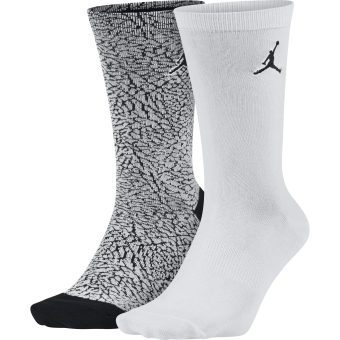 NIKE AIR JORDAN ELEPHANT CREW SOCKS WHITE BLACK