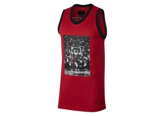 NIKE AIR JORDAN SPORTSWEAR LAST SHOT MESH JERSEY GYM RED