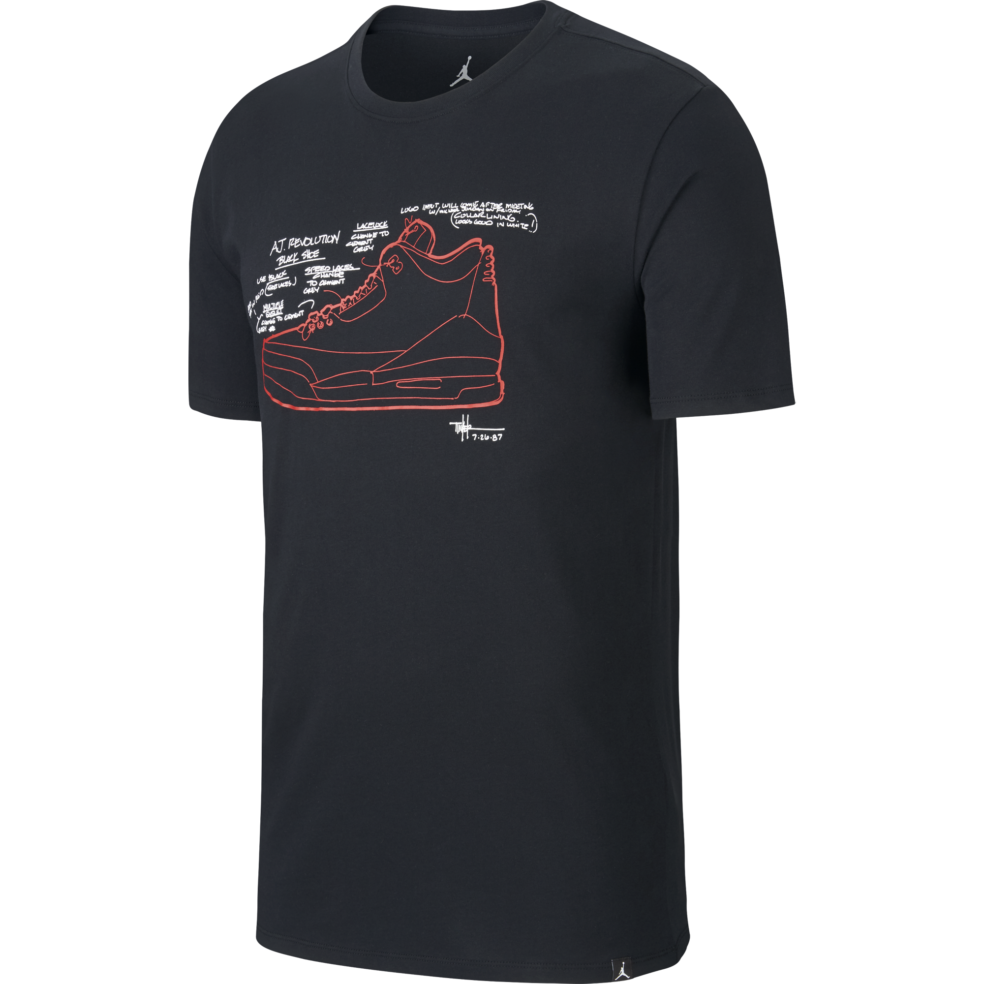 NIKE AIR JORDAN AJ 3 TEE BLACK