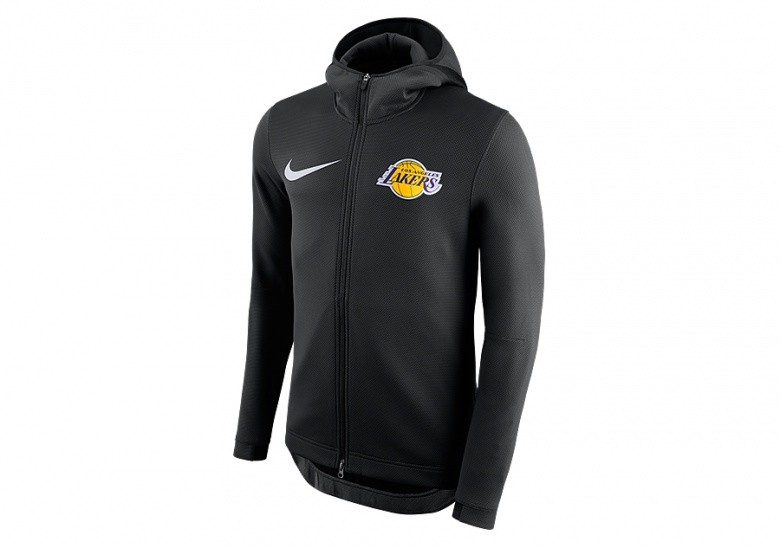 NIKE NBA LOS ANGELES LAKERS THERMAFLEX SHOWTIME HOODIE BLACK