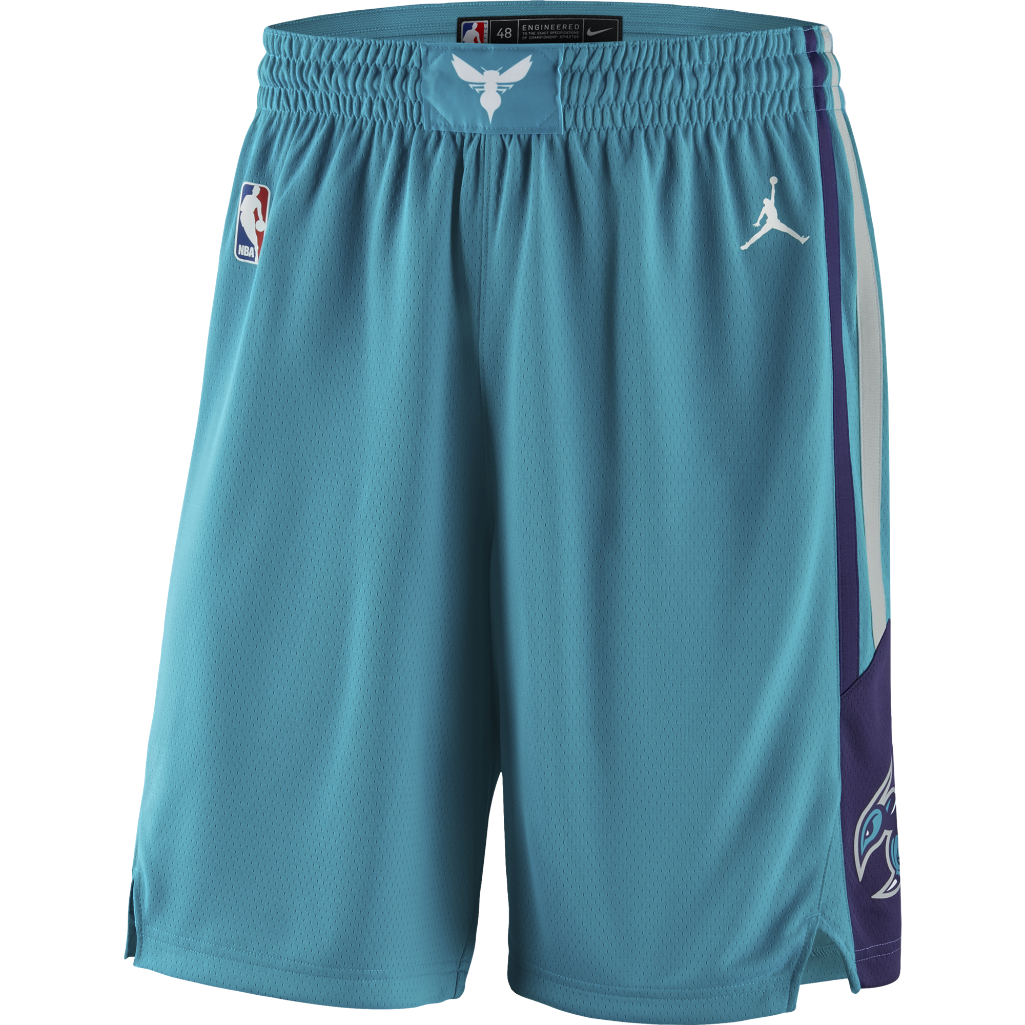 NIKE AIR JORDAN NBA CHARLOTTE HORNETS SWINGMAN ROAD SHORTS RAPID TEAL