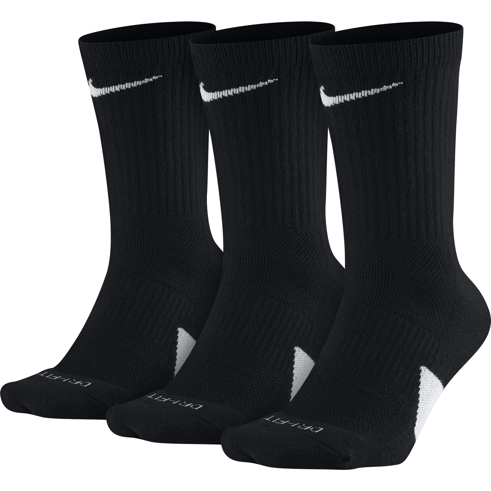 NIKE ELITE CREW 3PACK SOCKS BLACK