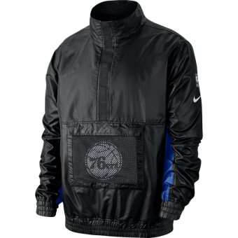 NIKE NBA PHILADELPHIA 76ERS LIGHTWEIGHT COURTSIDE JACKET BLACK
