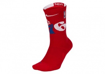 NIKE NBA PHILADELPHIA 76ERS ELITE CREW SOCKS UNIVERSITY RED