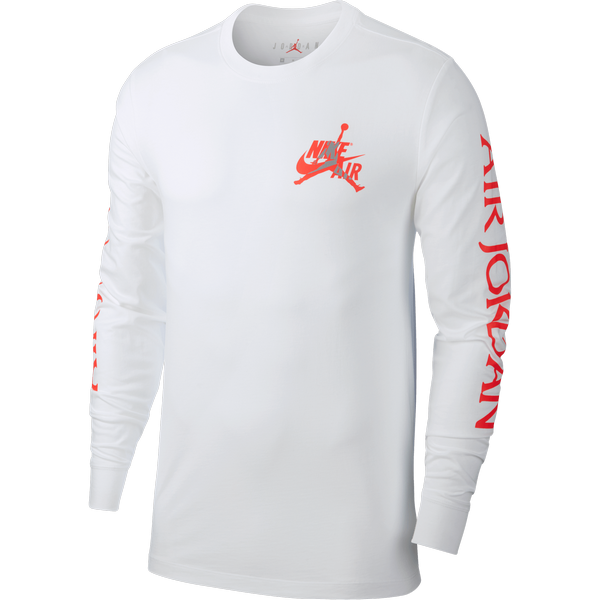 NIKE AIR JORDAN CLASSICS LONG SLEEVE CREW TEE WHITE