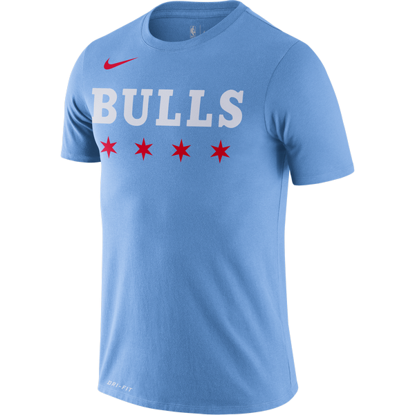 NIKE NBA CHICAGO BULLS CITY EDITION LOGO DRI-FIT TEE VALOR BLUE