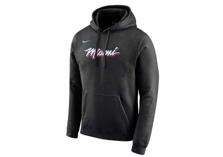 NIKE NBA MIAMI HEAT CITY EDITION LOGO HOODIE BLACK