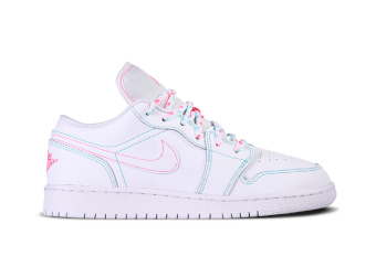 NIKE AIR JORDAN 1 RETRO LOW GS WHITE TEAL DIGITAL PINK