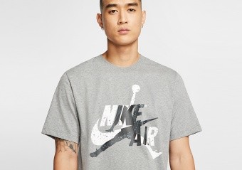 NIKE AIR JORDAN JUMPMAN CLASSICS TEE CARBON HEATHER