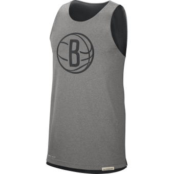 NIKE NBA BROOKLYN NETS STANDARD ISSUE REVERSIBLE TANK DARK GREY HEATHER