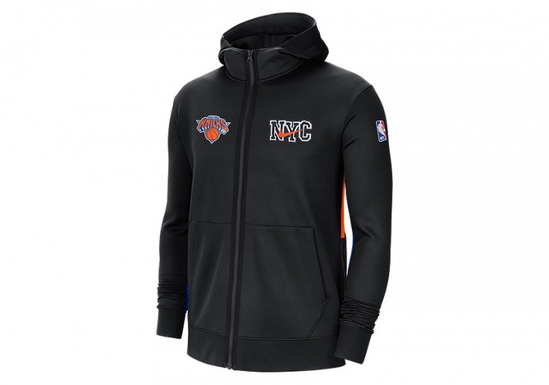 NIKE NBA NEW YORK KNICKS SHOWTIME CITY EDITION THERMA FLEX HOODIE BLACK