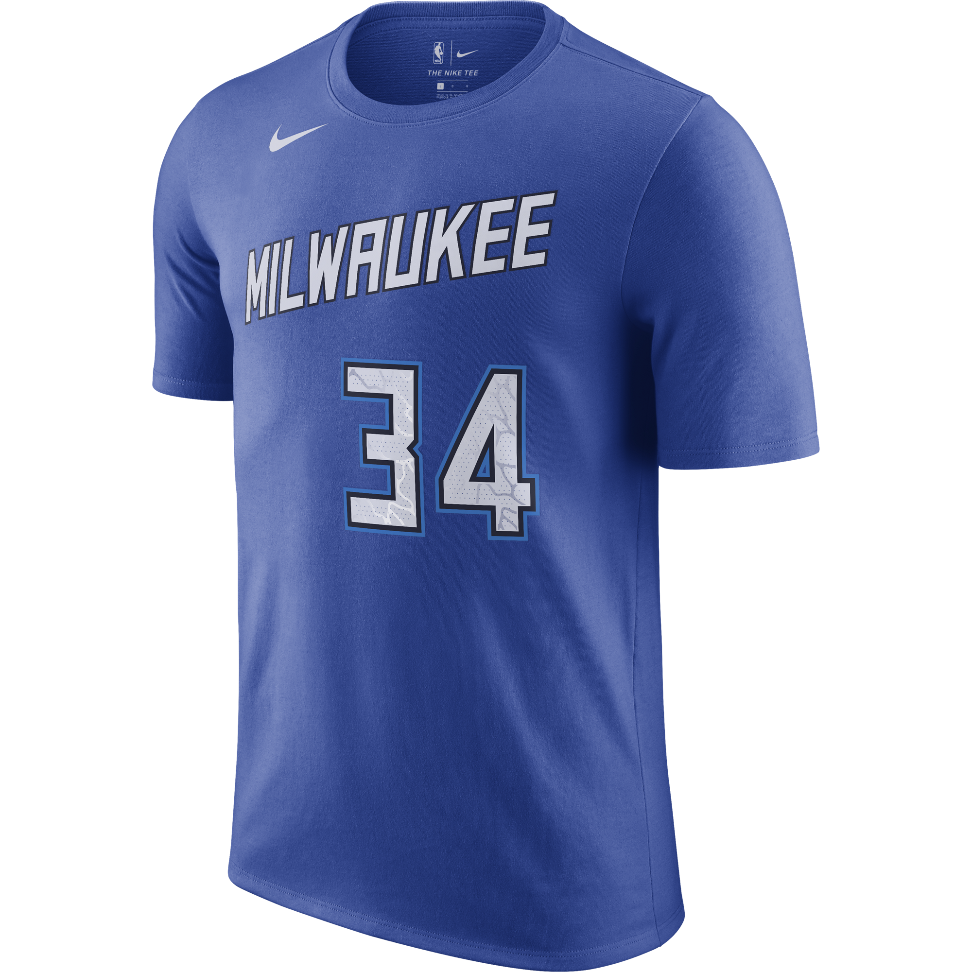 NIKE NBA MILWAUKEE BUCKS GIANNIS ANTETOKOUNMPO CITY EDITION TEE GAME ROYAL