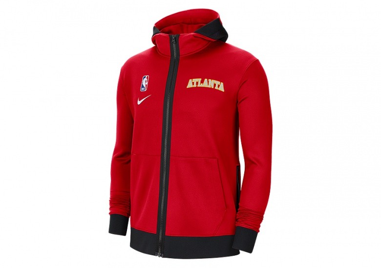 NIKE NBA ATLANTA HAWKS SHOWTIME THERMA FLEX HOODIE UNIVERSITY RED