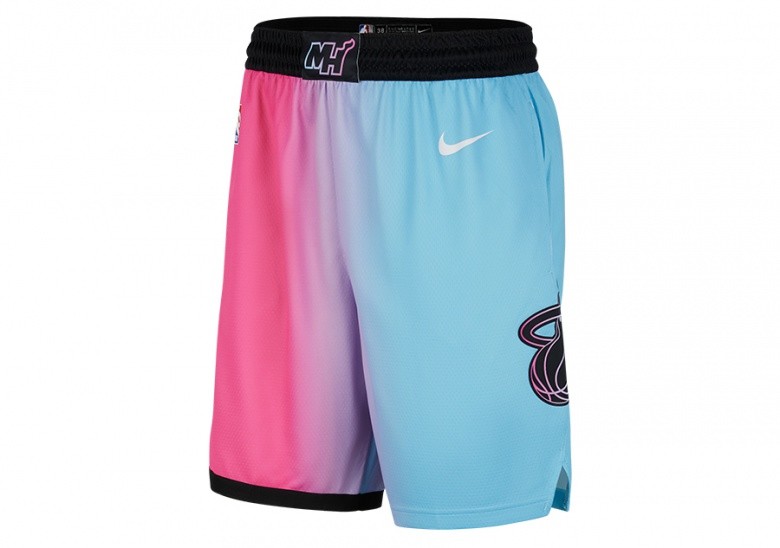 NIKE NBA MIAMI HEAT CITY EDITION 2020 SWINGMAN SHORTS LASER FUCHSIA