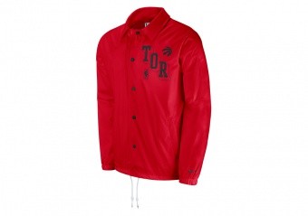 NIKE NBA TORONTO RAPTORS COACH'S JACKET COURTSIDE UNIVERSITY RED