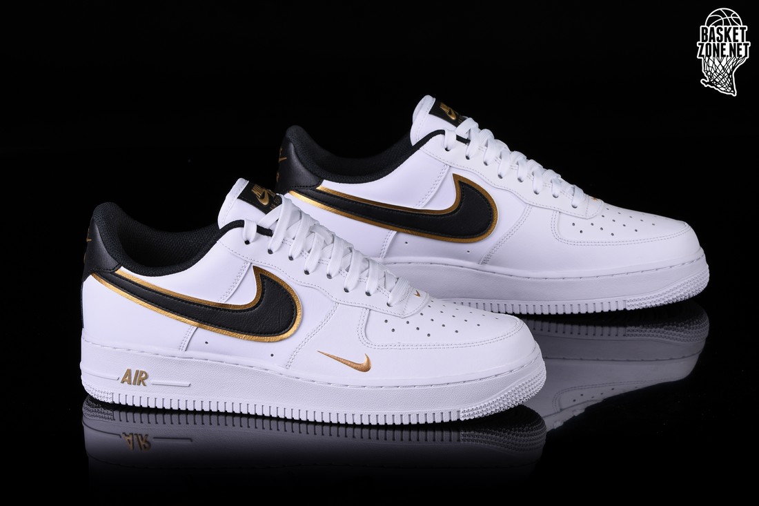 white and metallic gold air force 1