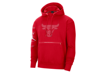 NIKE NBA CHICAGO BULLS FLEECE COURTSIDE STATEMENT HOODIE UNIVERSITY RED