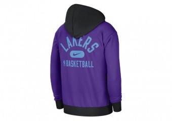 NIKE NBA LOS ANGELES LAKERS FLEECE FULL-ZIP COURTSIDE FIELD PURPLE