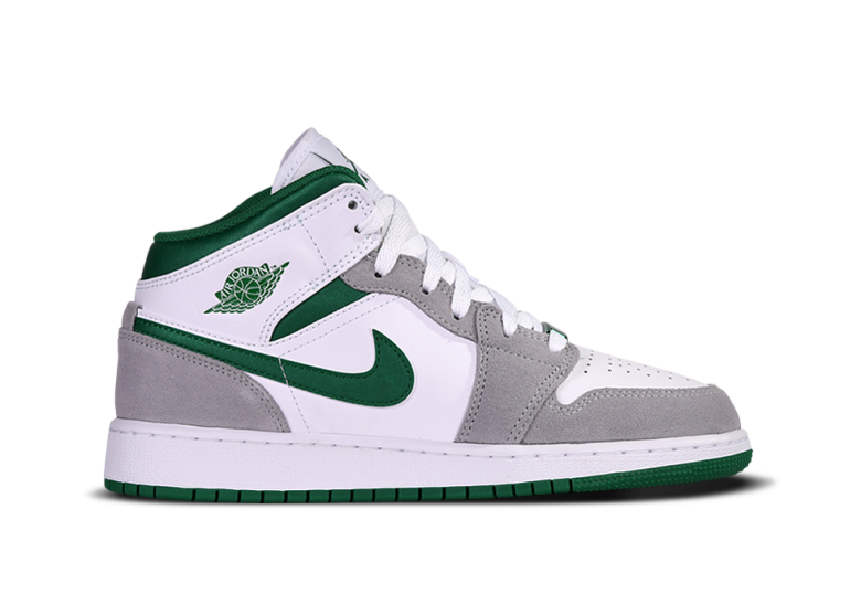 NIKE AIR JORDAN 1 RETRO MID GS GREY PINE GREEN