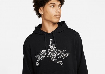 NIKE AIR JORDAN DRI-FIT FLEECE GRAPHIC HOODIE BLACK