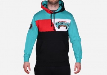 MITCHELL & NESS COLOR BLOCKED FLEECE HOODIE VANCOUVER GRIZZLIES