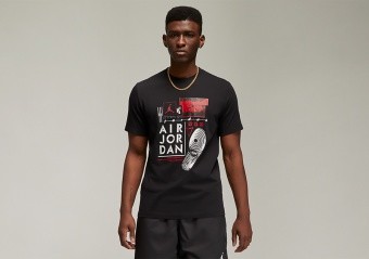 NIKE AIR JORDAN BRAND GRAPHIC CREW 2 TEE BLACK