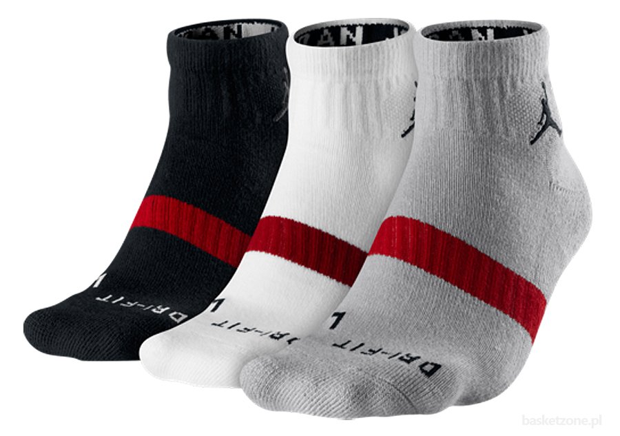 NIKE AIR JORDAN DRI FIT LOW QUARTER 3PK SOCKS BLACK WHITE GREY fur 20 00 kicksmaniac