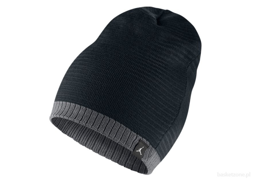 NIKE JORDAN BEANIE- REVERSIBLE BLACK/DARK GREY